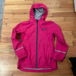 Pink Patagonia raincoat